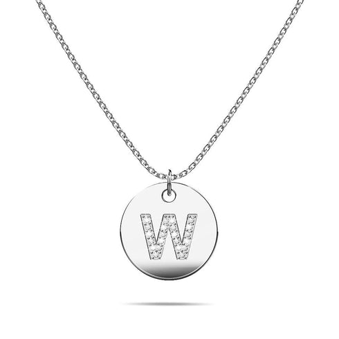 Initials Fabulous Alphabet Letter Necklace White Gold Layered Steel Jewellery